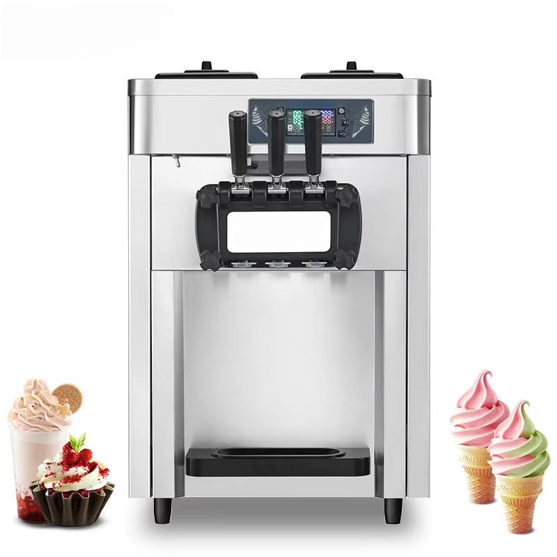 Soft Serve Ice Cream Machine 3 Flavor - Máquina Profesional Comercial Automática para Hacer