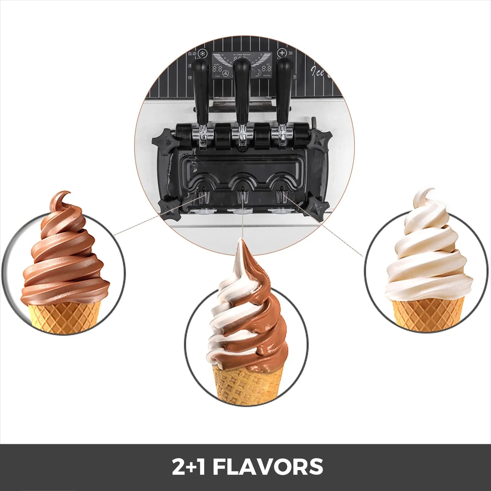 Commercial Ice Cream Machine Countertop - Máquina de helado suave y yogur