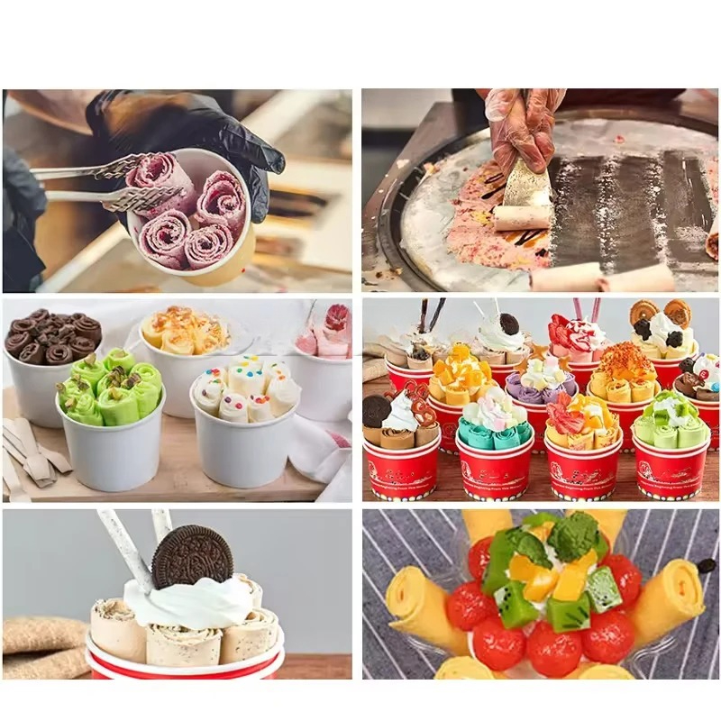 Rolled Ice Cream Machine Fried Plate - Máquina multifuncional grande de yogur frito