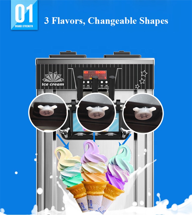 Commercial Ice Cream Machine Countertop - Máquina de Helado Suave Comercial de