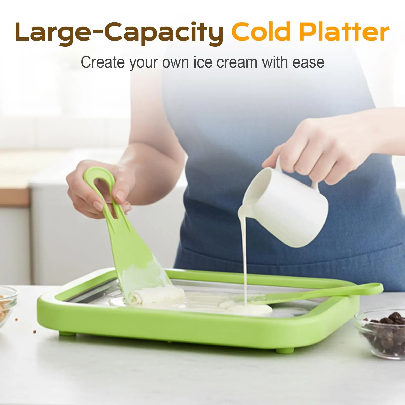 Frozen Yogurt Machine Commercial - Máquina multifuncional para hacer helado enrollado,