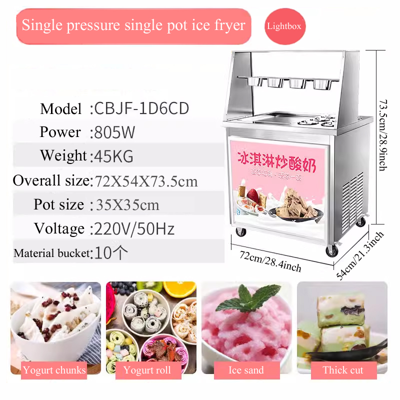 Fabricación de rollos de helad - Rolled Ice Cream Machine Fried Plate reseña y precio