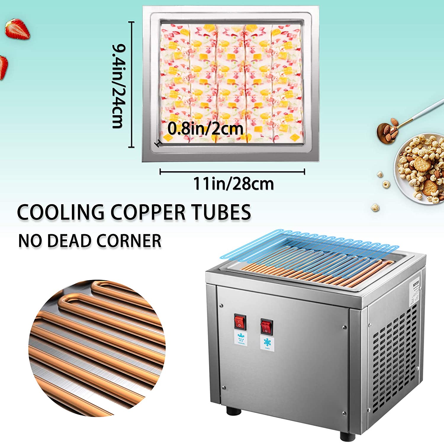 Máquina para Hacer Helados Fri - Rolled Ice Cream Machine Fried Plate reseña y precio