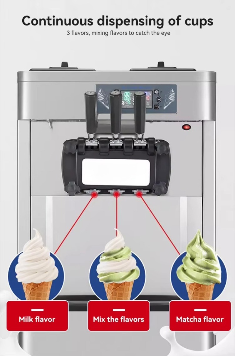 Máquina Profesional Comercial  - Soft Serve Ice Cream Machine 3 Flavor reseña y precio