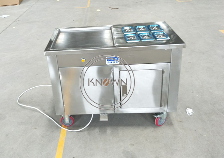Máquina eléctrica para hacer h - Rolled Ice Cream Machine Fried Plate reseña y precio