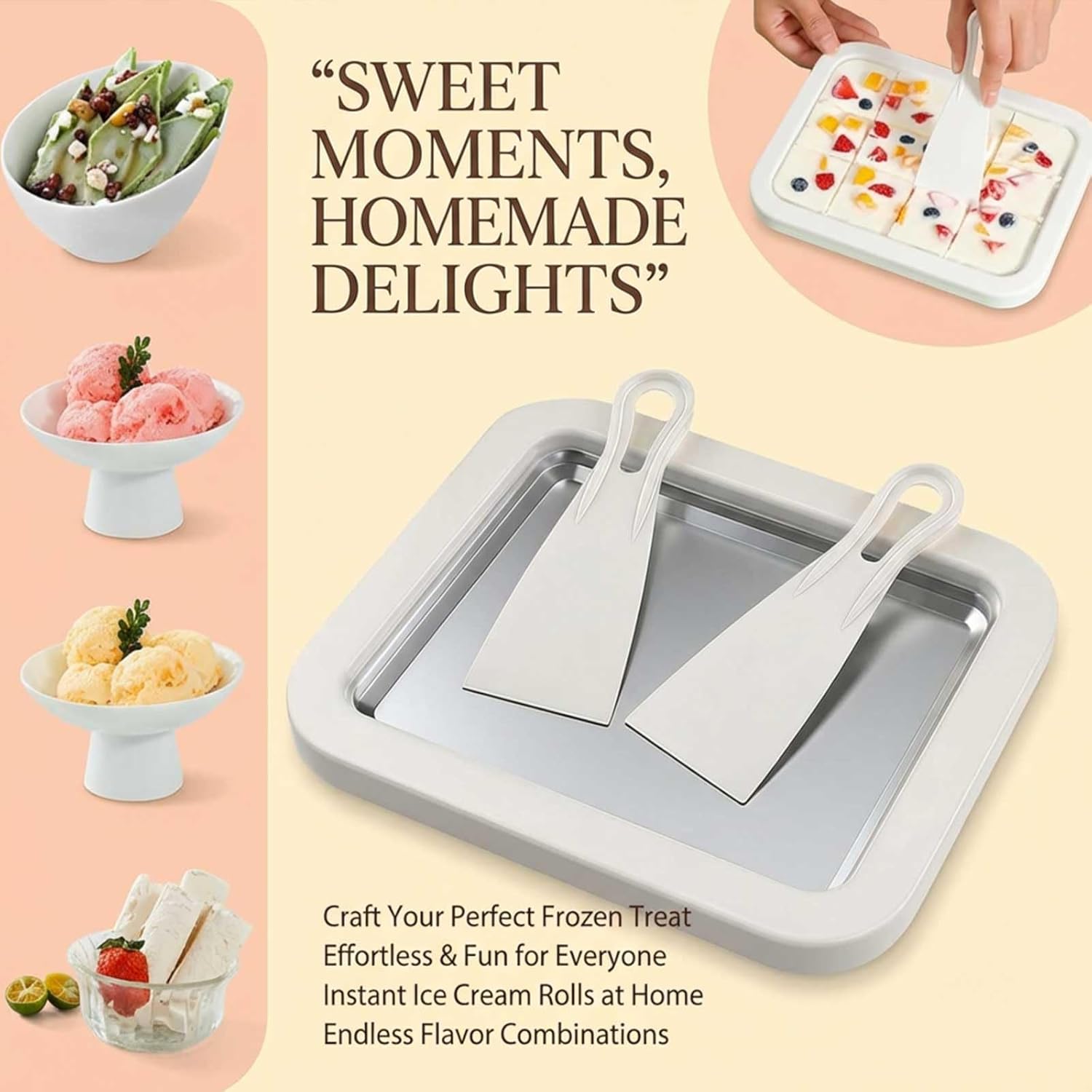 Máquina Doméstica para Hacer H - Rolled Ice Cream Machine Fried Plate reseña y precio