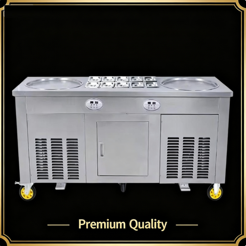Máquina Comercial Multifuncion - Rolled Ice Cream Machine Fried Plate reseña y precio