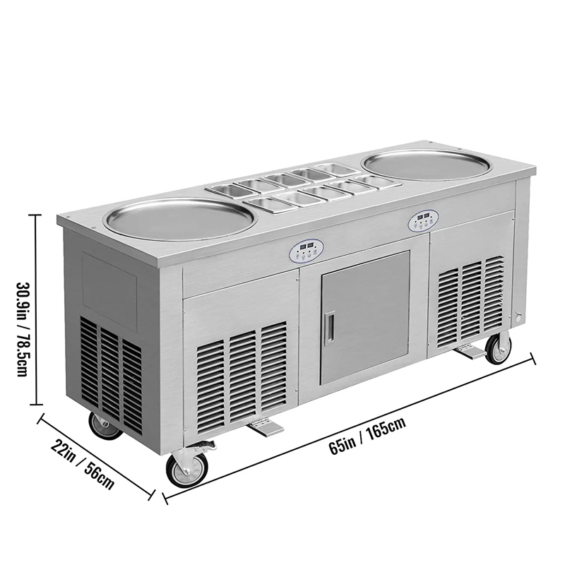 Máquina Comercial Multifuncion - Rolled Ice Cream Machine Fried Plate reseña y precio