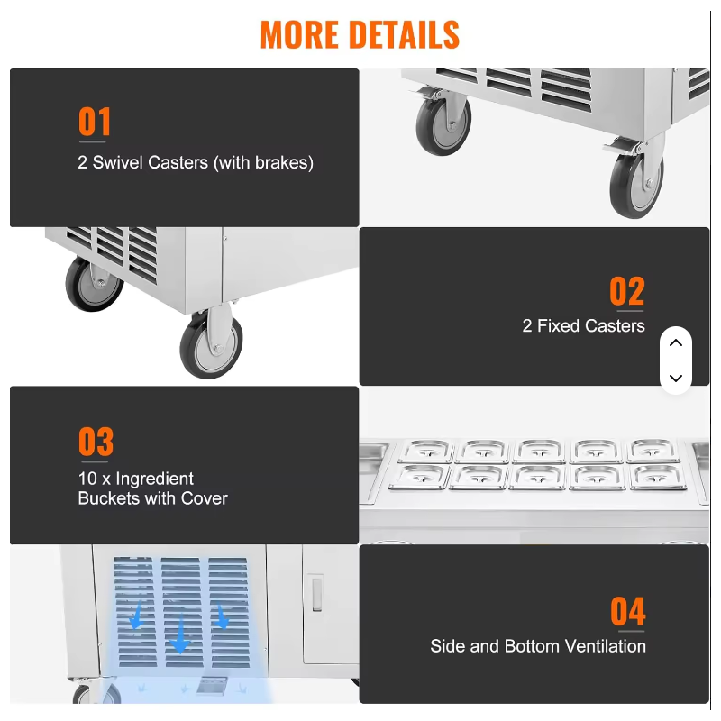 Máquina Comercial Multifuncion - Rolled Ice Cream Machine Fried Plate reseña y precio