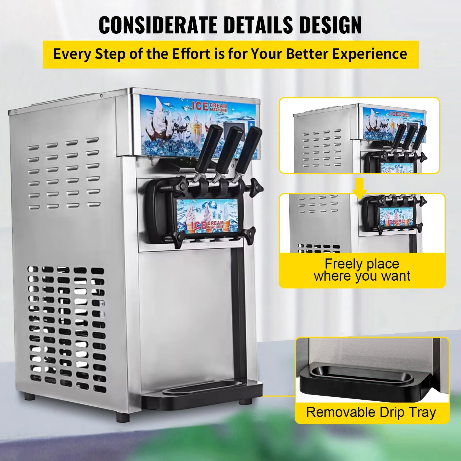 Máquina comercial de helado cr - Commercial Ice Cream Machine Countertop reseña y precio