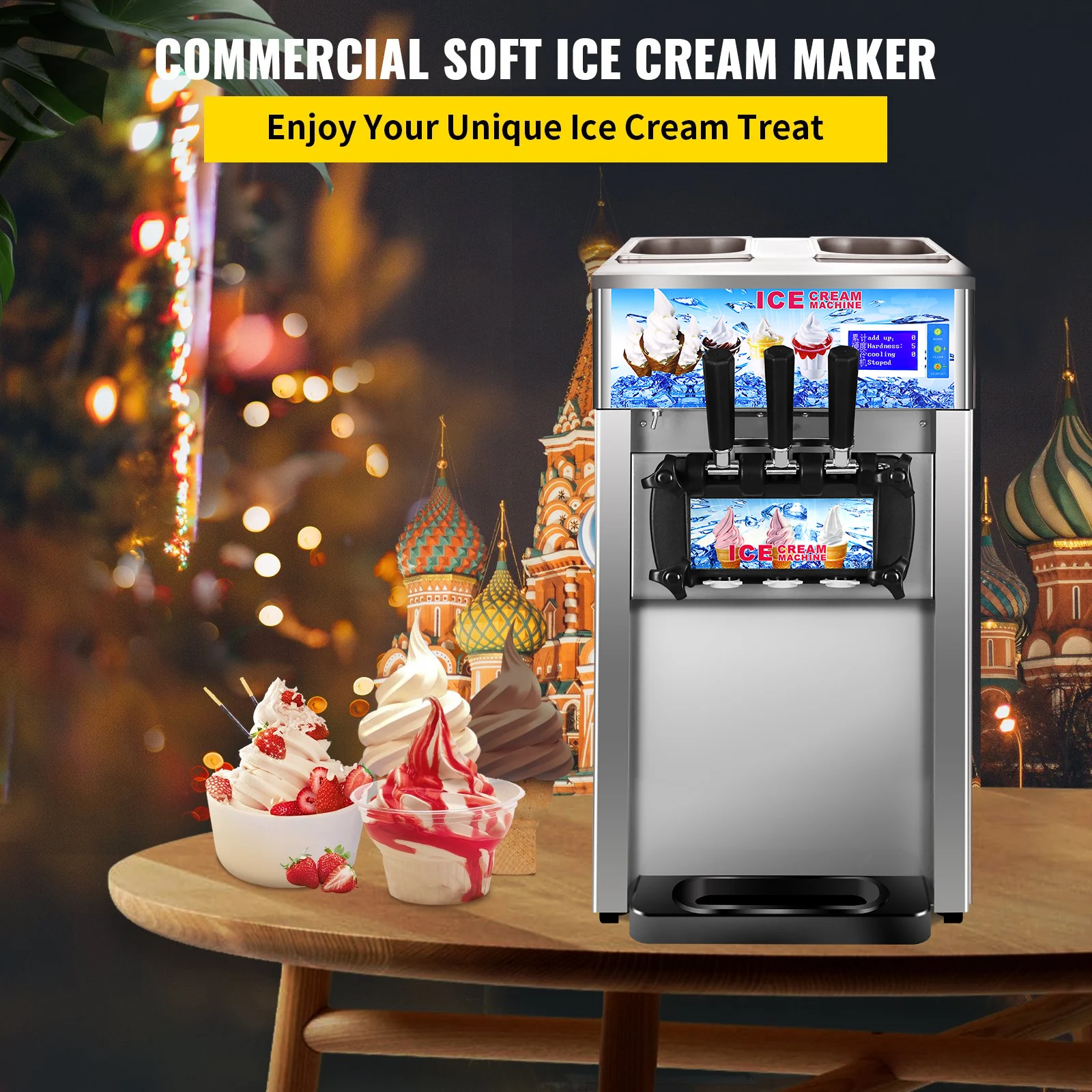 Máquina comercial de helado cr - Commercial Ice Cream Machine Countertop reseña y precio